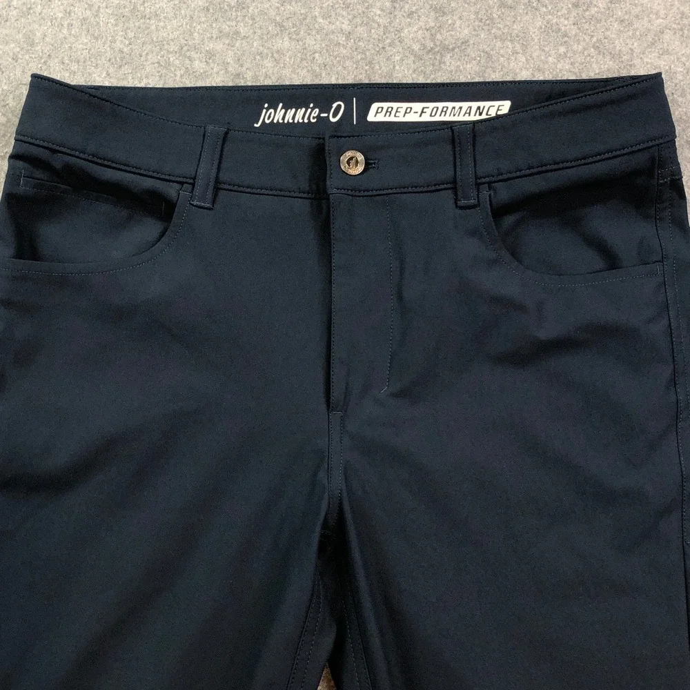 Johnnie-O PREP-FORMANCE Mens Pants 34x32 Navy Blue Country Club Golf Stretch